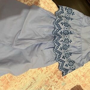 GAP Kids Asymmetrical Set in Light Blue with Navy Embroidery